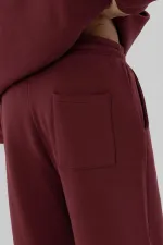 Basic Baggy Sweatpants Bottoms Burgundy