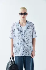 Desenli Fitilli Oversize Gömlek Desen-1