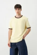 Kısa Kollu Regular Fit Tişört Sarı