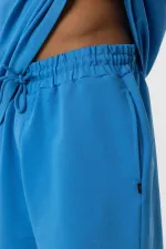 Basic Oversize Şort Takım Mavi