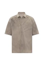 Oversize Yıkamalı Poplin Gömlek Taş