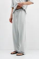 Modal Karışımlı Baggy Eşofman Alt Açık Gri