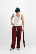 Baggy Fit Eşofman Alt Bordo