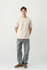 Kısa Kollu Regular Fit Tişört Taş