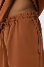 Basic Oversize Şort Takım Camel