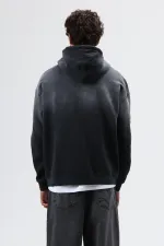 Sweat à capuche oversize noir avec détails brodés