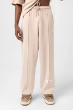 Label Detailed Oversize Modal Fabric Tracksuit Set Stone