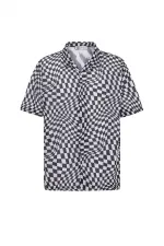 Patterned Corduroy Oversize Shirt Pattern-10