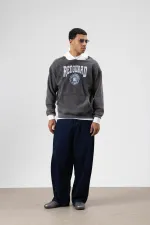 Sweat à capuche imprimé oversize noir