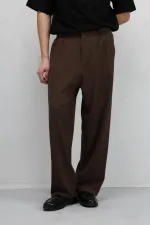 Baggy Fit Kumaş Pantolon Kahve
