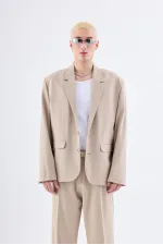 Costume classique oversize beige