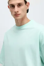 T-shirt basique oversize à col rond menthe