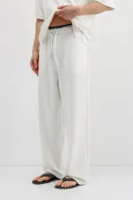 Modal Karışımlı Baggy Eşofman Alt Ekru