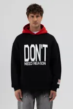 Sweat-shirt oversize noir imprimé bicolore