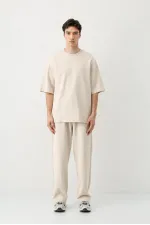 Baggy Fit Yıkamalı Eşofman Alt Taş