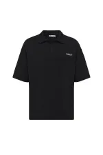 Polo Yaka Oversize Tişört Siyah