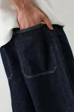 Barrel Fit Jeans Lacivert