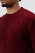 Pull oversize à col rond bordeaux