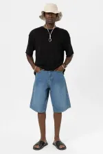 Basic Oversize Örme Triko Tişört Siyah