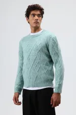 Pull oversize en maille à motifs menthe