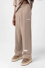 Label Detailed Oversize Modal Fabric Tracksuit Set Mink