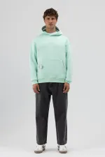 Sweat-shirt à capuche oversize imprimé menthe