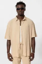 Basic Oversize Ottoman Takım Bej