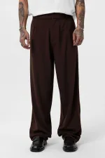 Costume croisé coupe décontractée, couleur café