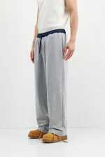 Baggy Fit Eşofman Alt Gri Melanj