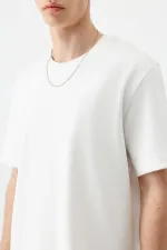 Kısa Kollu Boxy Fit Tişört Ekru