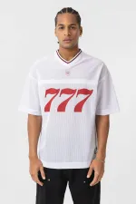 Oversize V-Neck Jersey T-Shirt White
