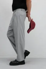 Baggy Fit Kumaş Pantolon Gri