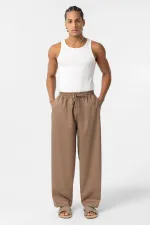 Bel Lastikli Baggy Pantolon Vizon