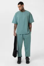 Paça Lastikli Basic Oversize Eşofman Takımı Mint