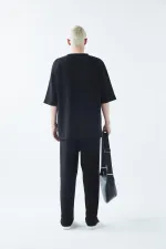 Oversize Basıc Triko Eşofman Takım Siyah