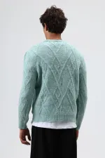 Pull oversize en maille à motifs menthe