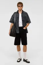 Oversize Bermuda Denim Shorts Black