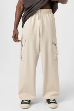 Bel Lastikli Kargo Baggy Pantolon Taş