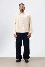 Boxy Fit Gabardin Ceket Bej