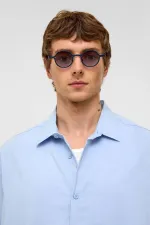 Basic Oversize Short-Sleeve Modal Shirt, Baby Blue