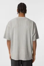 Yıkamalı Ottoman Basic Oversize Tişört Gri