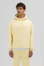 Basic Oversize Hooded Sweatshirt Yellow