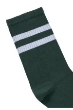 Şeritli Tenis Çorap Yeşil