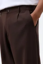 Baggy Fit Kumaş Pantolon Kahve