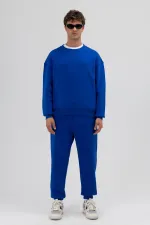 Basic Crew Neck Oversize Sweatshirt Navy Blue