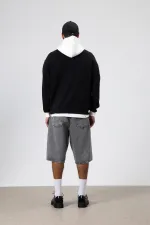 Sweat-shirt oversize noir imprimé bicolore