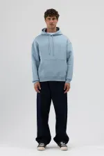 Sweat à capuche oversize basique bleu foncé