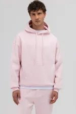 Sweat à capuche oversize basique rose