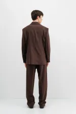 Costume croisé oversize marron