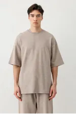T-shirt oversize délavé à manches courtes, couleur vison.